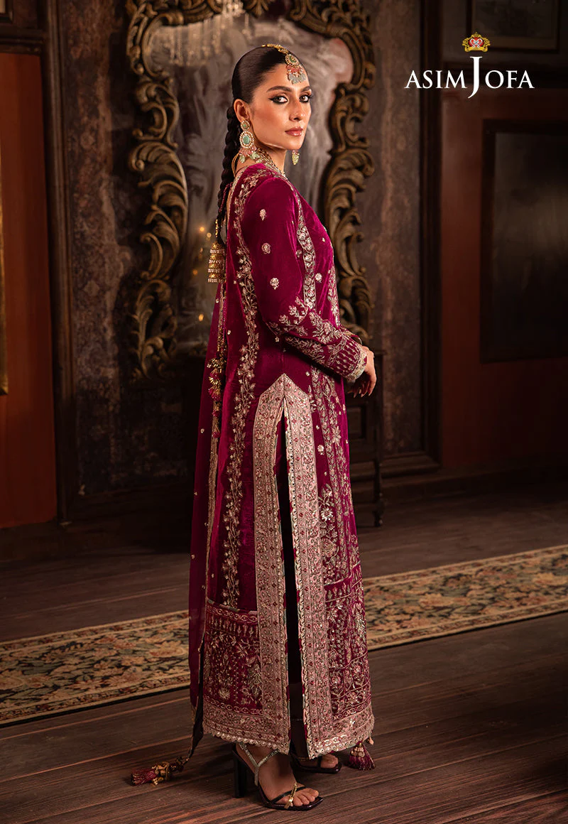 Asim Jofa Designers Limited Edition Ajmmd-03 Embroidered Velvet 3 Pcs - Image 3