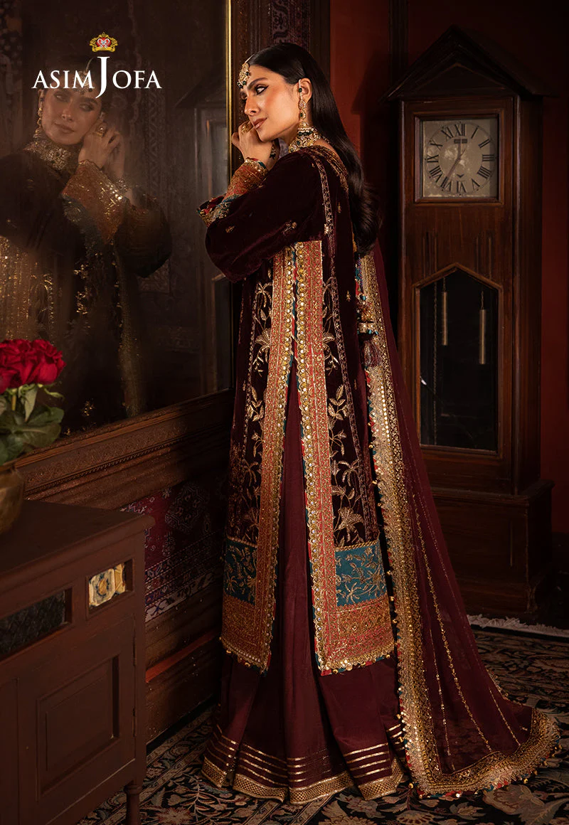Asim Jofa Designers Limited Edition Ajmmd-09 Embroidered Velvet 3 Pcs - Image 8