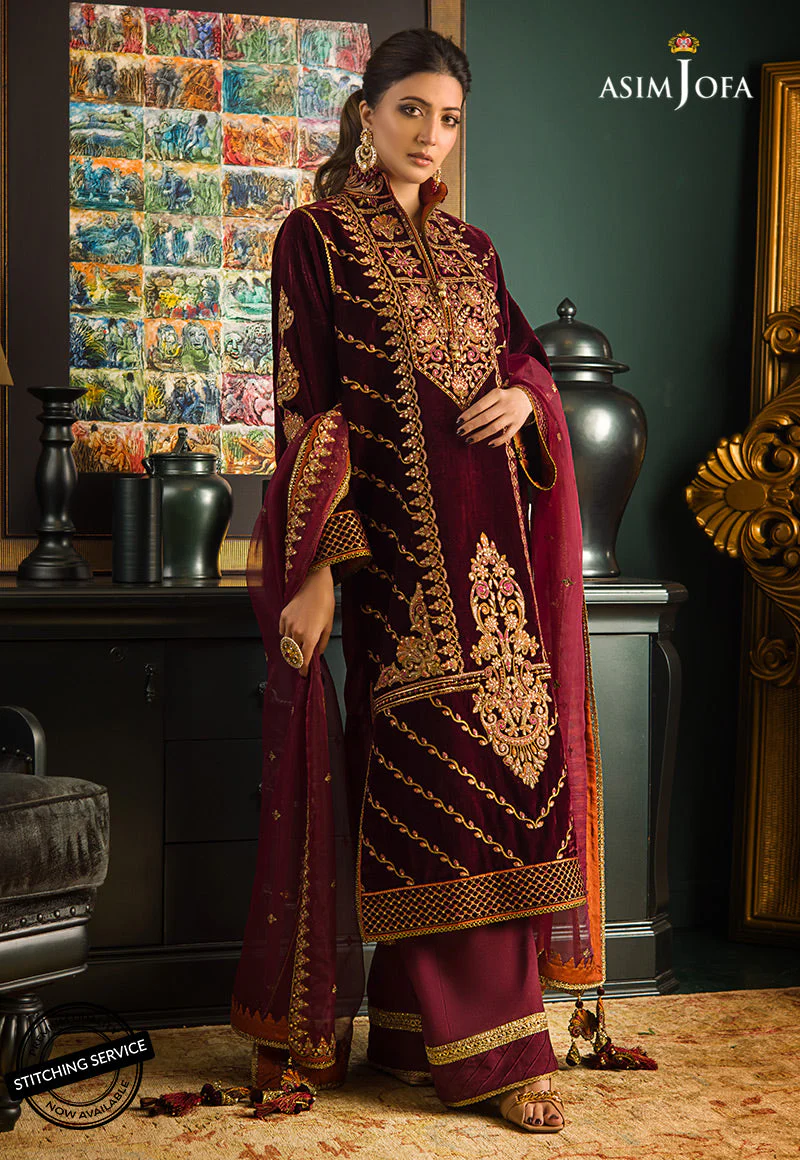 Asim Jofa Makhmal Velvet 2021 Ajmr-04 Embroidered Velvet 3 Pcs