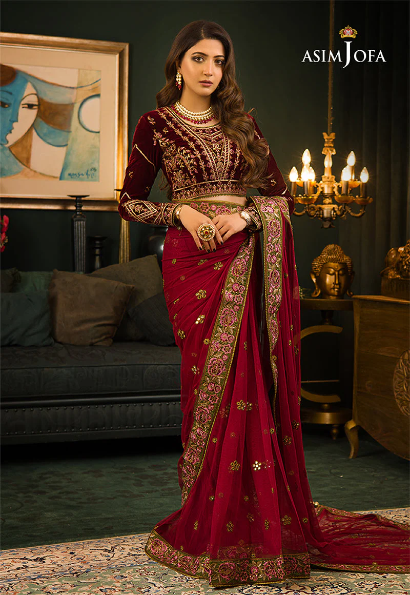 Asim Jofa Makhmal Velvet 2021 Ajmr-06 Embroidered Cotton Silk 2 Pcs - Image 5