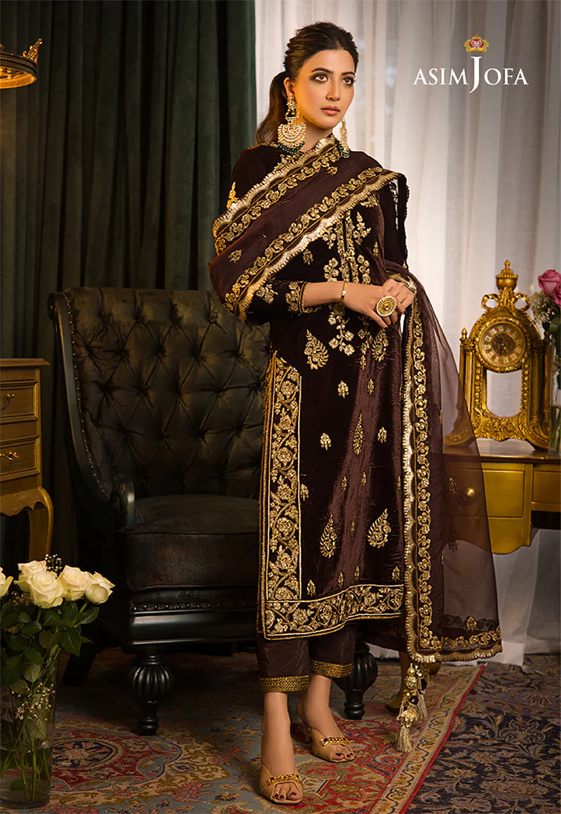 Asim Jofa Designers Limited Edition Ajmrd-07 Embroidered Stitched 3 Pcs - Image 5