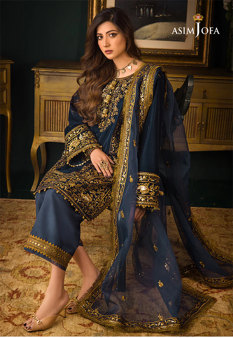 Asim Jofa Makhmal Velvet 2021 Ajmr-09 Embroidered Velvet 3 Pcs