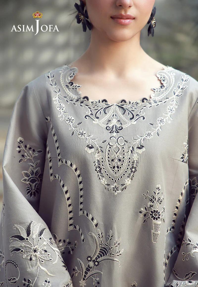 Aira By Asim Jofa Unstitched 3 Piece Emb Cambric Summer Suit-AJMUB-01 - Image 4