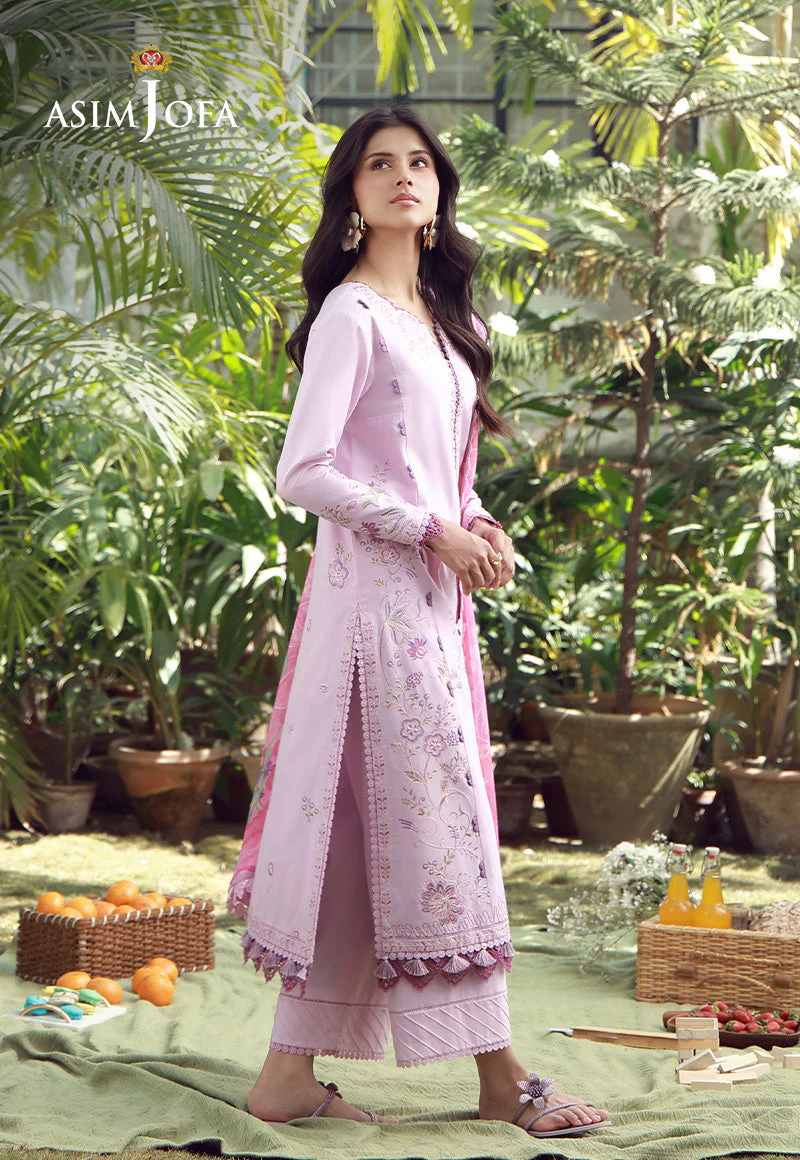Aira By Asim Jofa Unstitched 3 Piece Emb Cambric Summer Suit-AJMUB-08 - Image 2