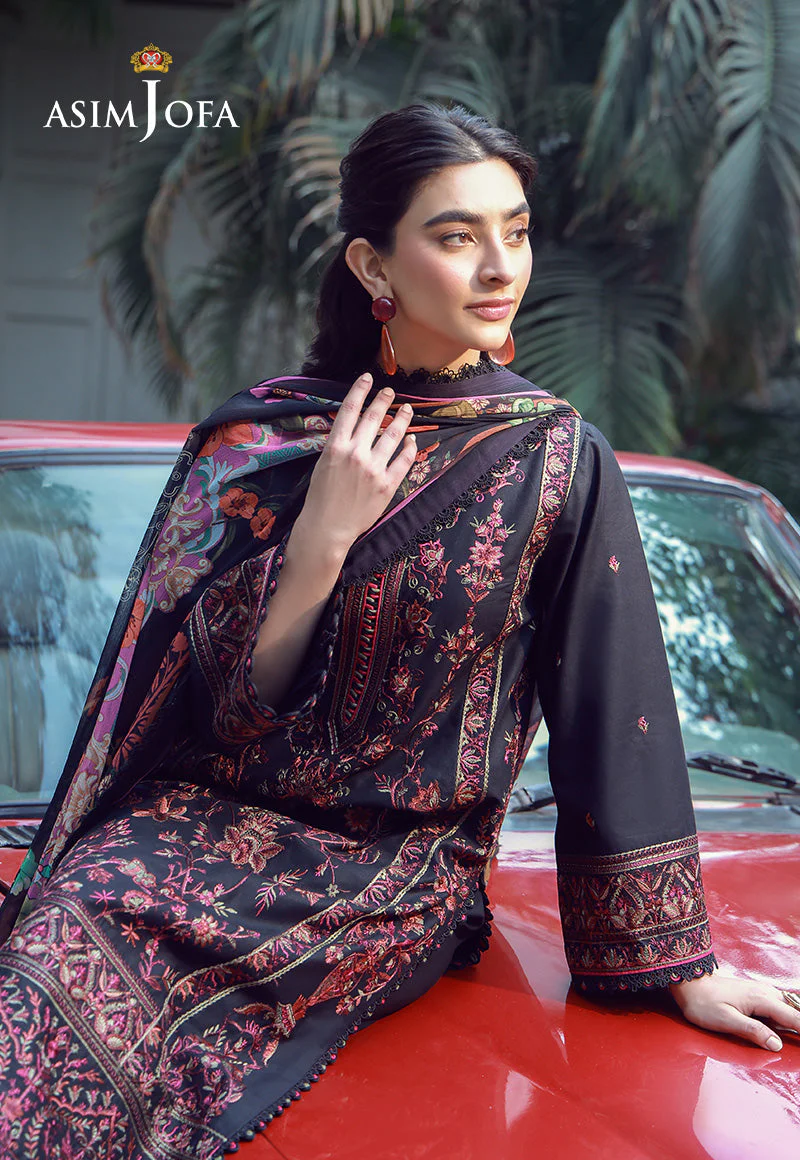 Aira By Asim Jofa Unstitched 3 Piece Emb Cambric Summer Suit-AJMUB-09 - Image 8