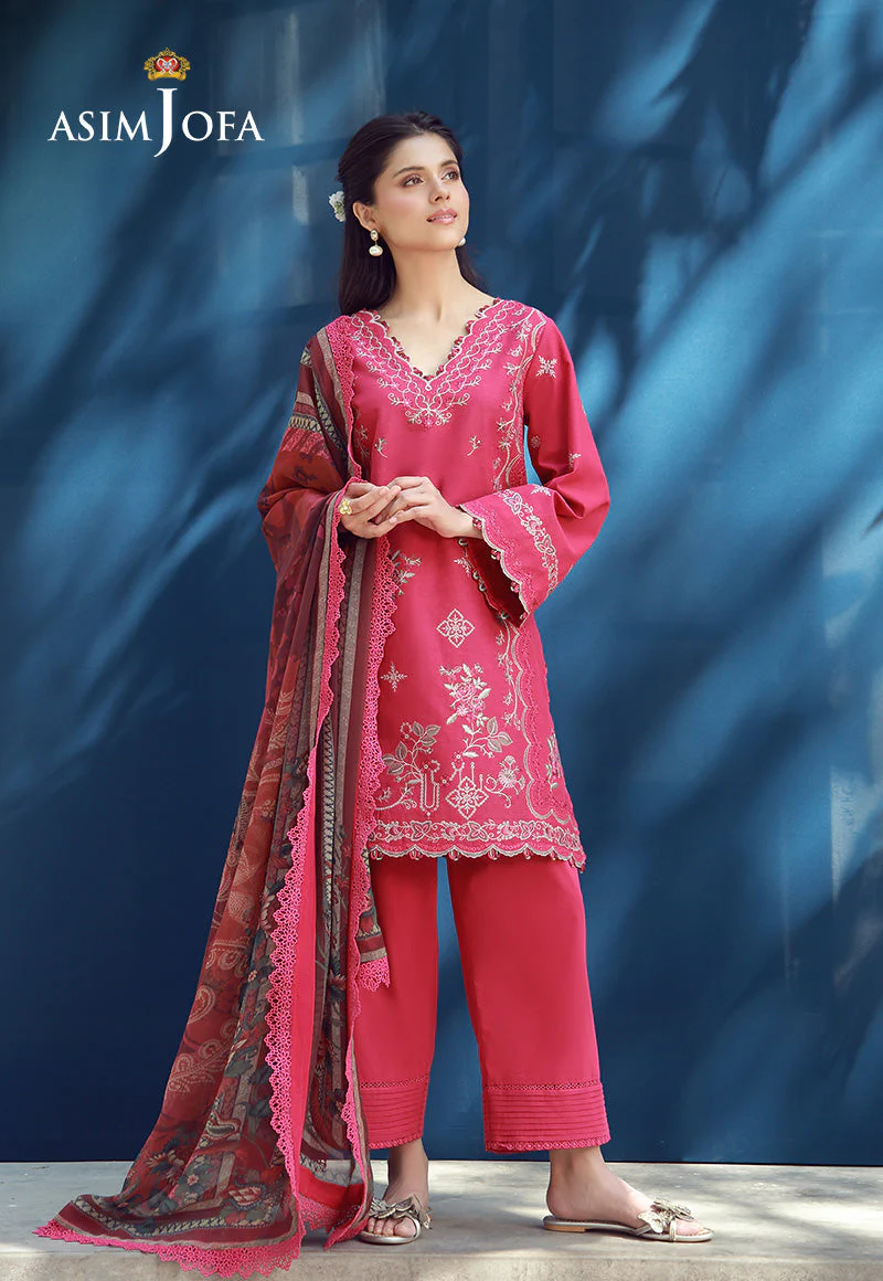 Aira By Asim Jofa Unstitched 3 Piece Emb Cambric Summer Suit-AJMUB-12