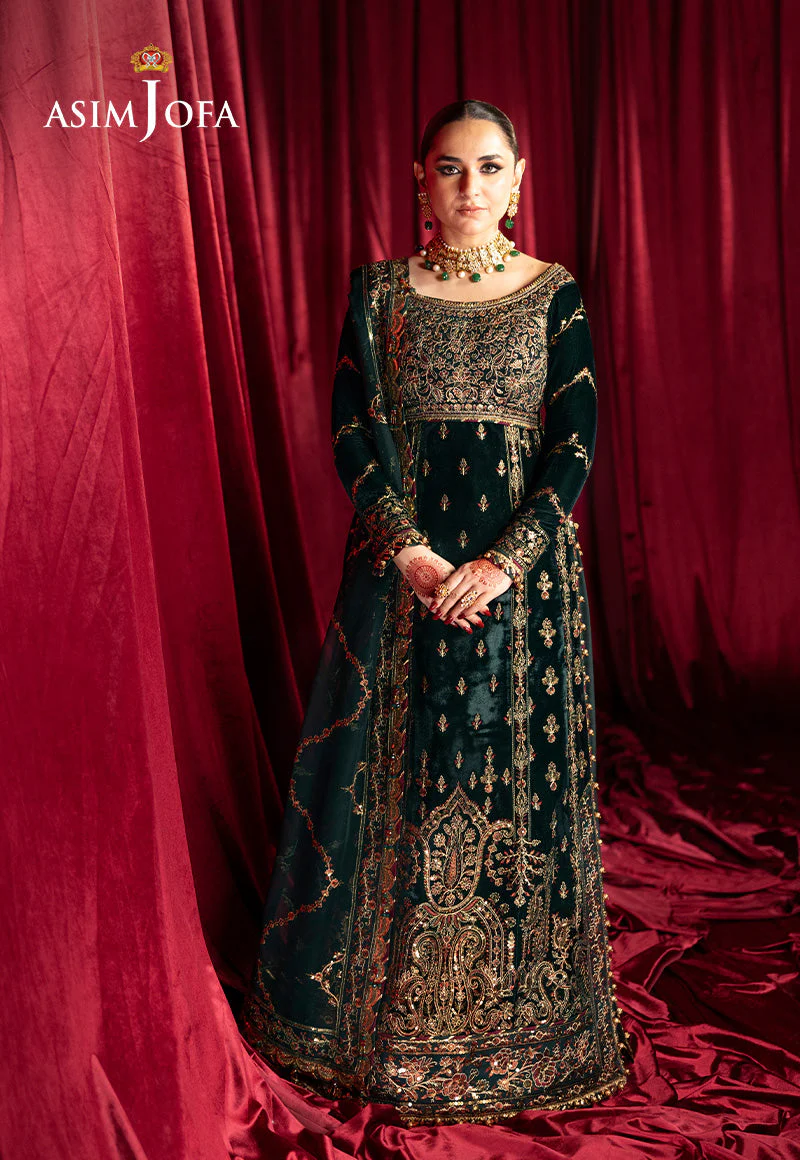 Asim Jofa Designers Limited Edition Ajmvd-05 Embroidered Velvet Stitched 3 Pcs - Image 3