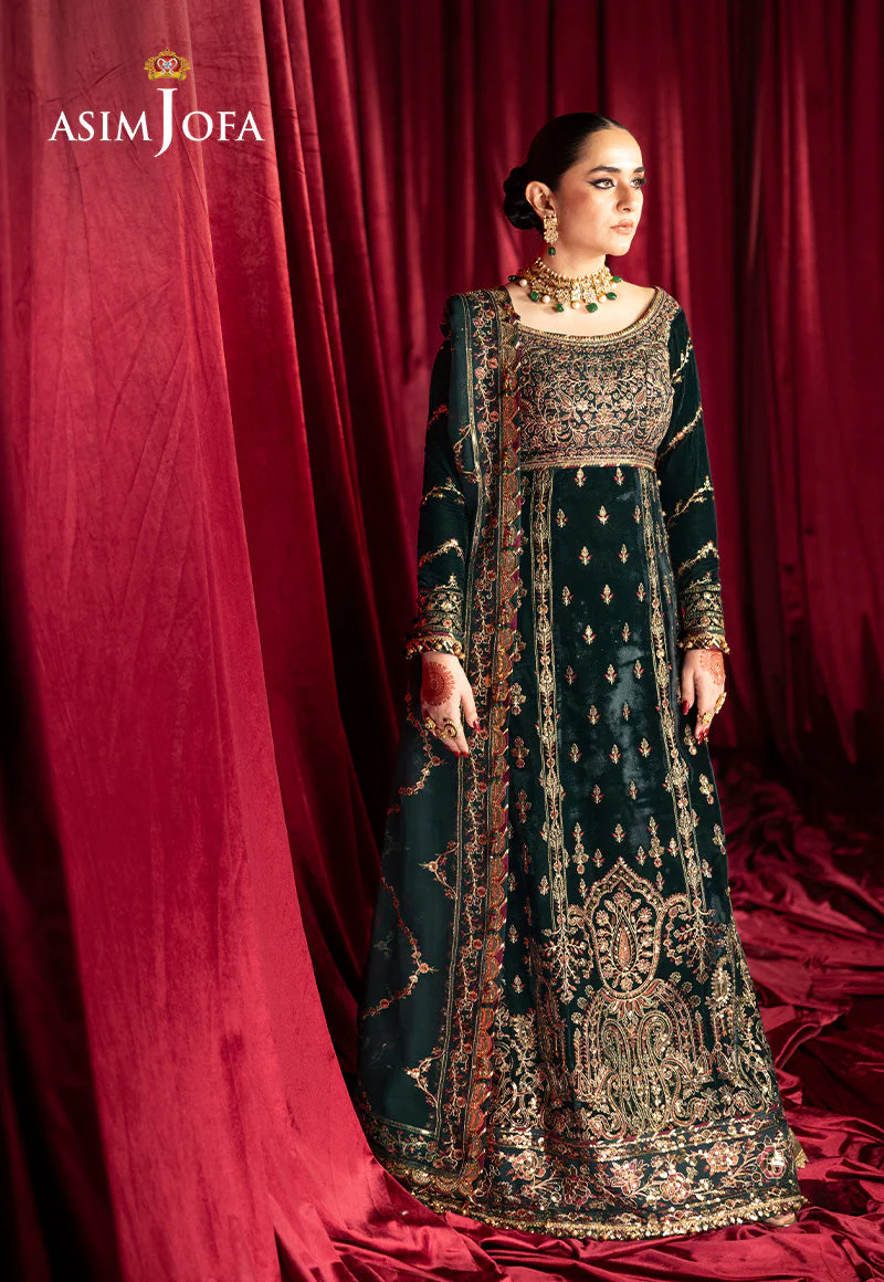 Asim Jofa Designers Limited Edition Ajmvd-05 Embroidered Velvet Stitched 3 Pcs - Image 4