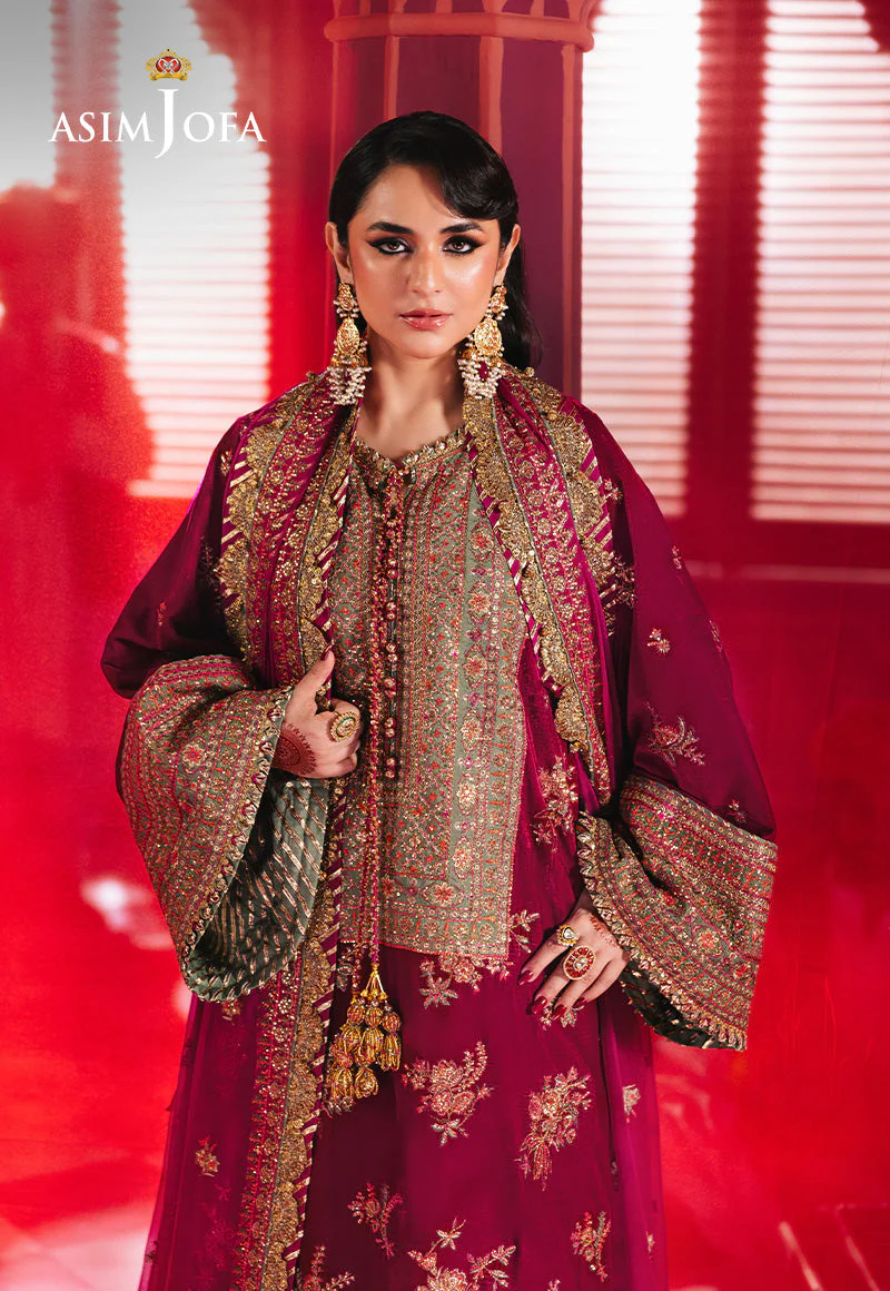 Asim Jofa Designers Limited Edition Ajmvd-06 Embroidered Velvet Stitched 2 Pcs - Image 8
