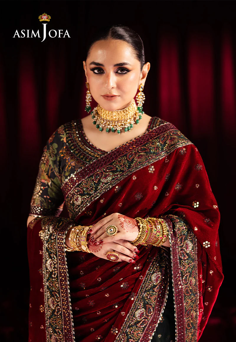 Asim Jofa Designers Limited Edition Ajmvd-08 Embroidered Velvet Stitched 2 Pcs - Image 3
