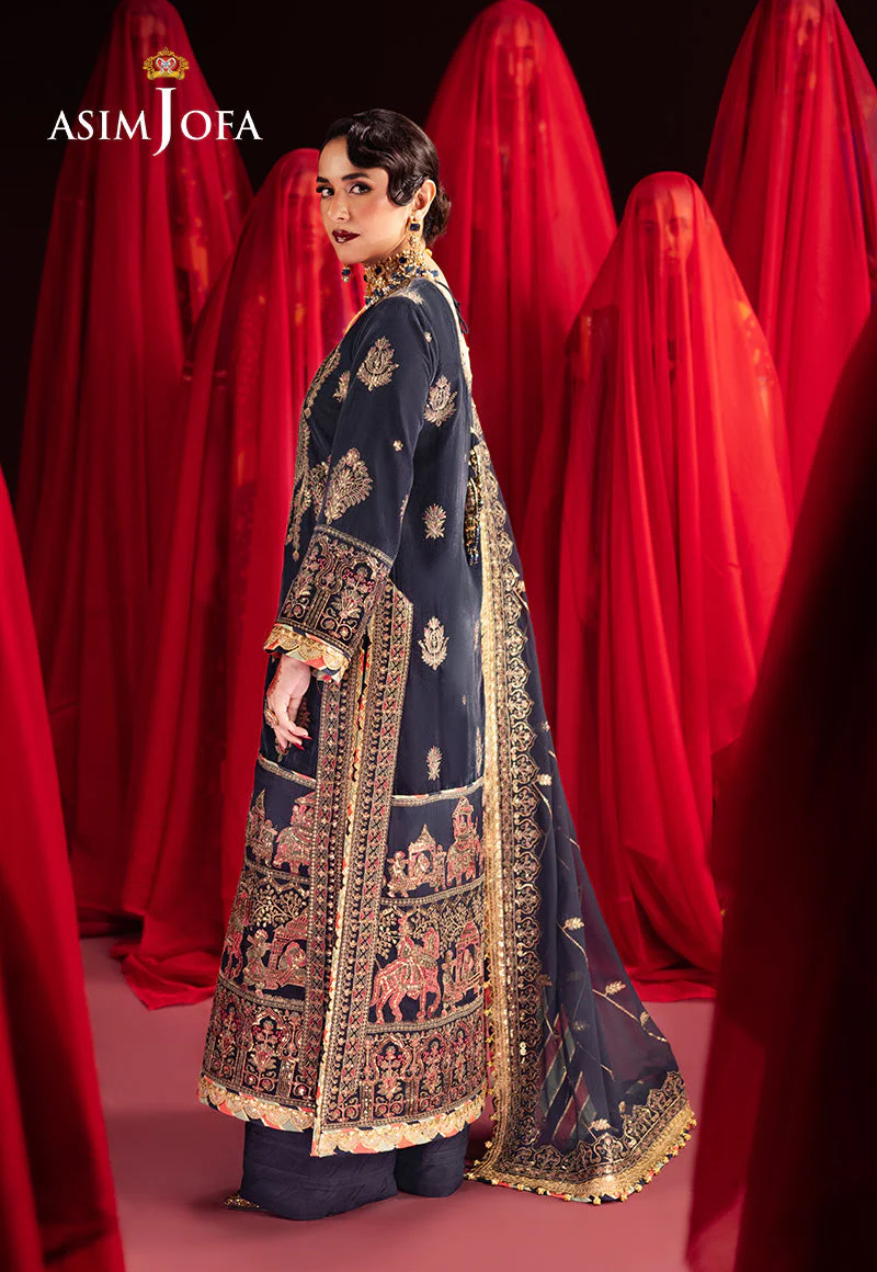 Asim Jofa Designers Limited Edition Ajmvd-11 Embroidered Velvet Stitched 3 Pcs - Image 11