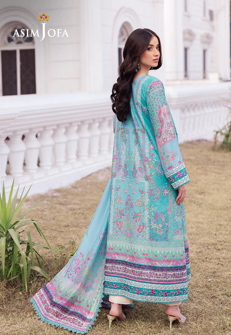 Asim Jofa Designers Limited Edition Ajrsd-04 Digitally Printed Embroidered Raw Silk Stitched 3 Pcs - Image 2