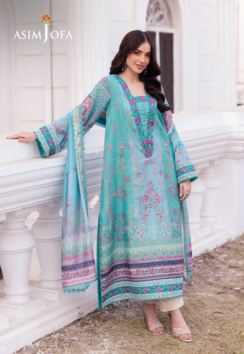 Asim Jofa Designers Limited Edition Ajrsd-04 Digitally Printed Embroidered Raw Silk Stitched 3 Pcs - Image 3