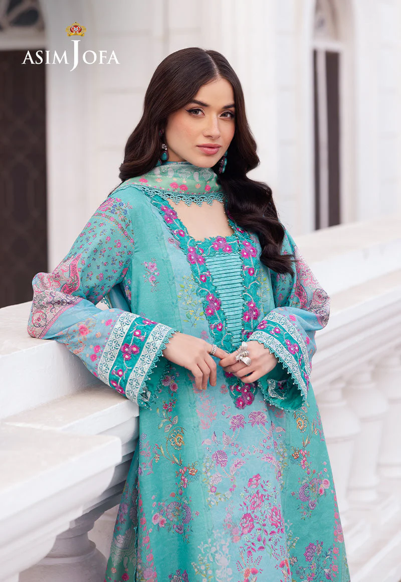 Asim Jofa Designers Limited Edition Ajrsd-04 Digitally Printed Embroidered Raw Silk Stitched 3 Pcs - Image 6