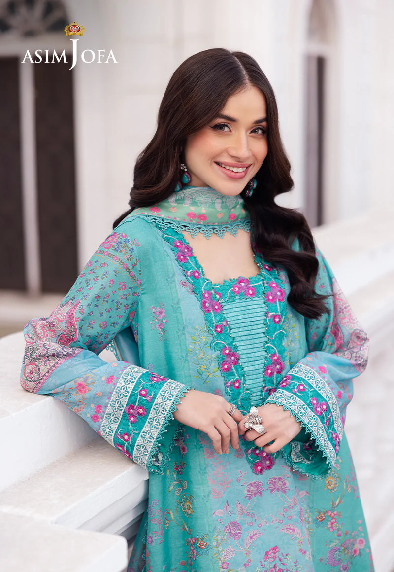 Asim Jofa Designers Limited Edition Ajrsd-04 Digitally Printed Embroidered Raw Silk Stitched 3 Pcs - Image 7