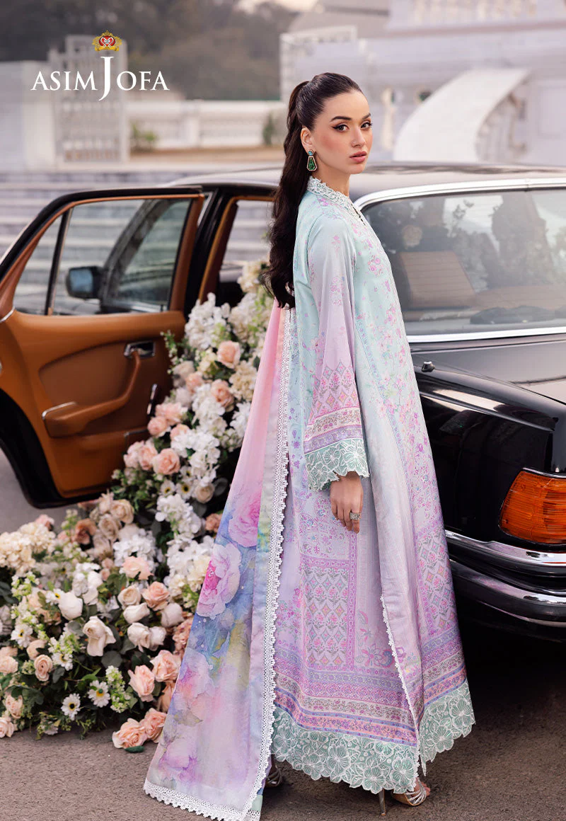 Asim Jofa Designers Limited Edition Ajrsd-07 Digitally Printed Embroidered Blended Silk Stitched 3 Pcs - Image 2