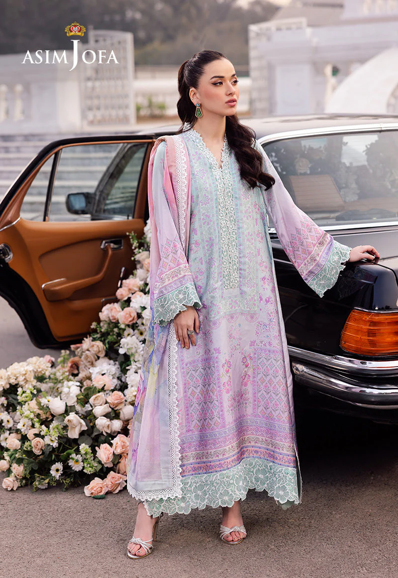 Asim Jofa Designers Limited Edition Ajrsd-07 Digitally Printed Embroidered Blended Silk Stitched 3 Pcs - Image 3