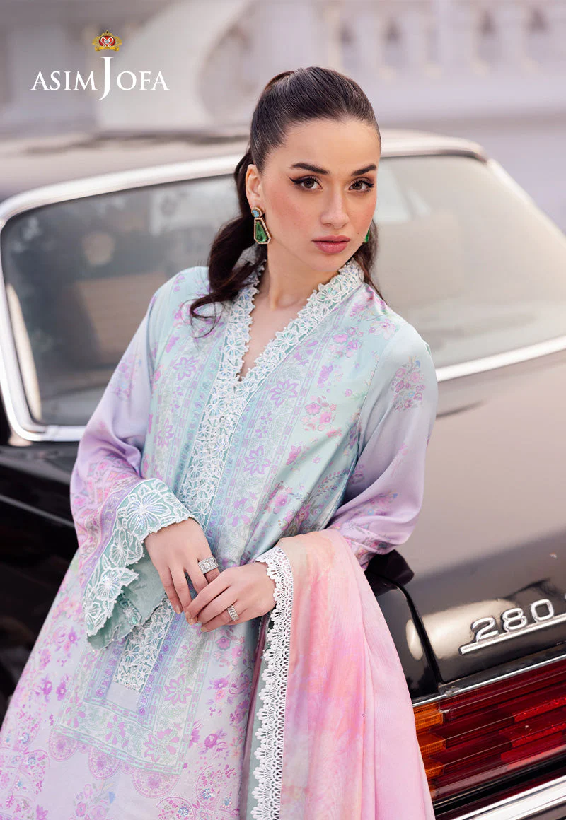 Asim Jofa Designers Limited Edition Ajrsd-07 Digitally Printed Embroidered Blended Silk Stitched 3 Pcs - Image 5