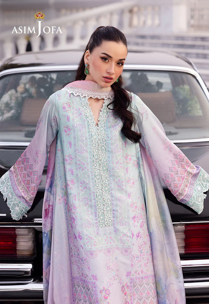 Asim Jofa Designers Limited Edition Ajrsd-07 Digitally Printed Embroidered Blended Silk Stitched 3 Pcs - Image 7
