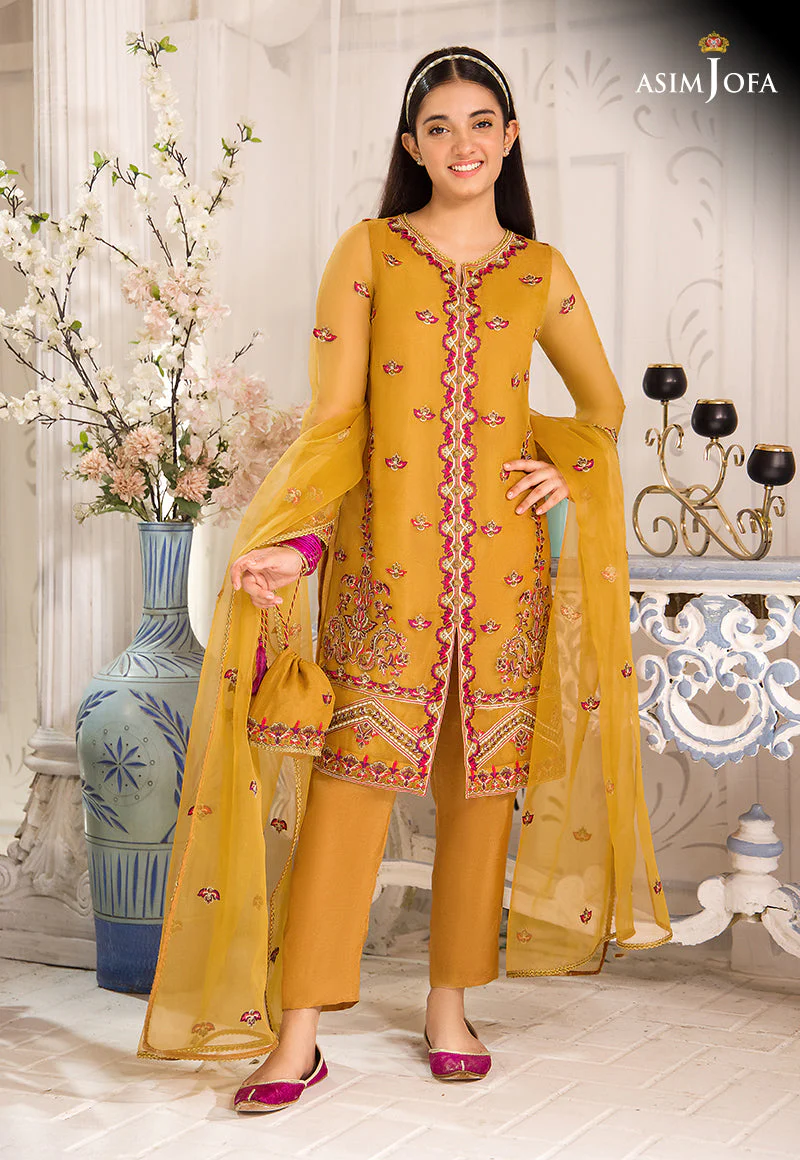 Asim Jofa Teens Festive '23 Ajtf-09 Embroidered Organza 3 Pcs - Image 5