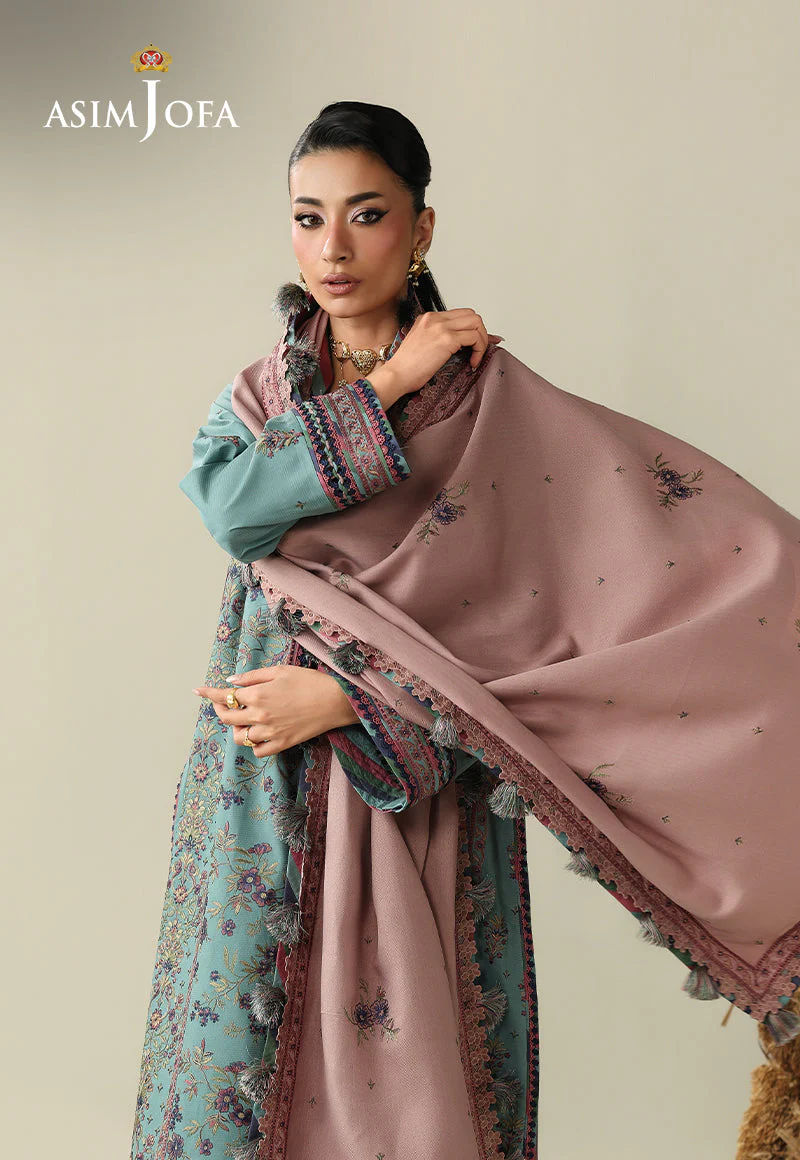Kashmiri By Asim Jofa Unstitched 3 Piece Luxury Winter Suit-AJULK-03 - Image 6