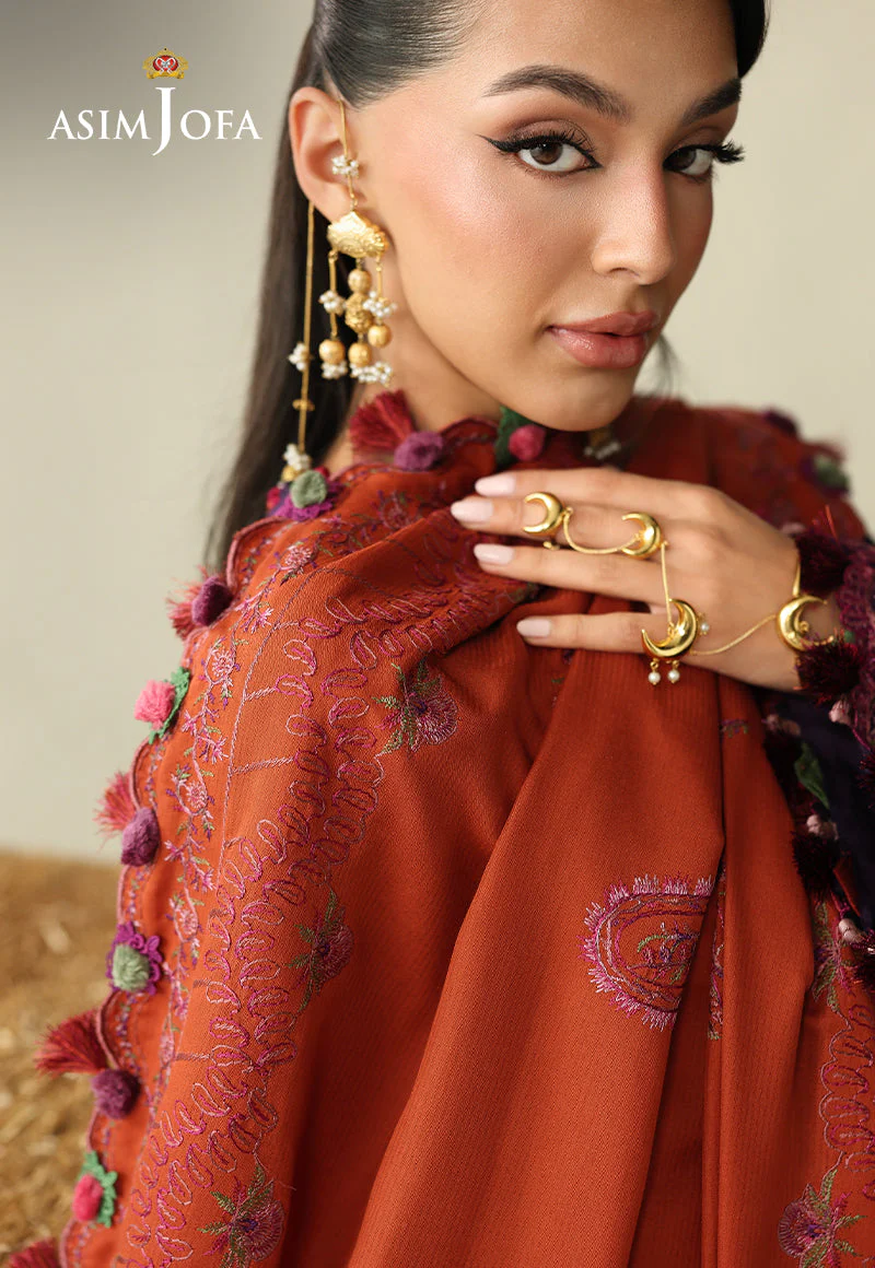 Kashmiri By Asim Jofa Unstitched 3 Piece Luxury Winter Suit-AJULK-05 - Image 5