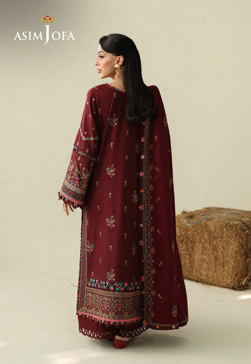 Kashmiri By Asim Jofa Unstitched 3 Piece Luxury Winter Suit-AJULK-08 - Image 4