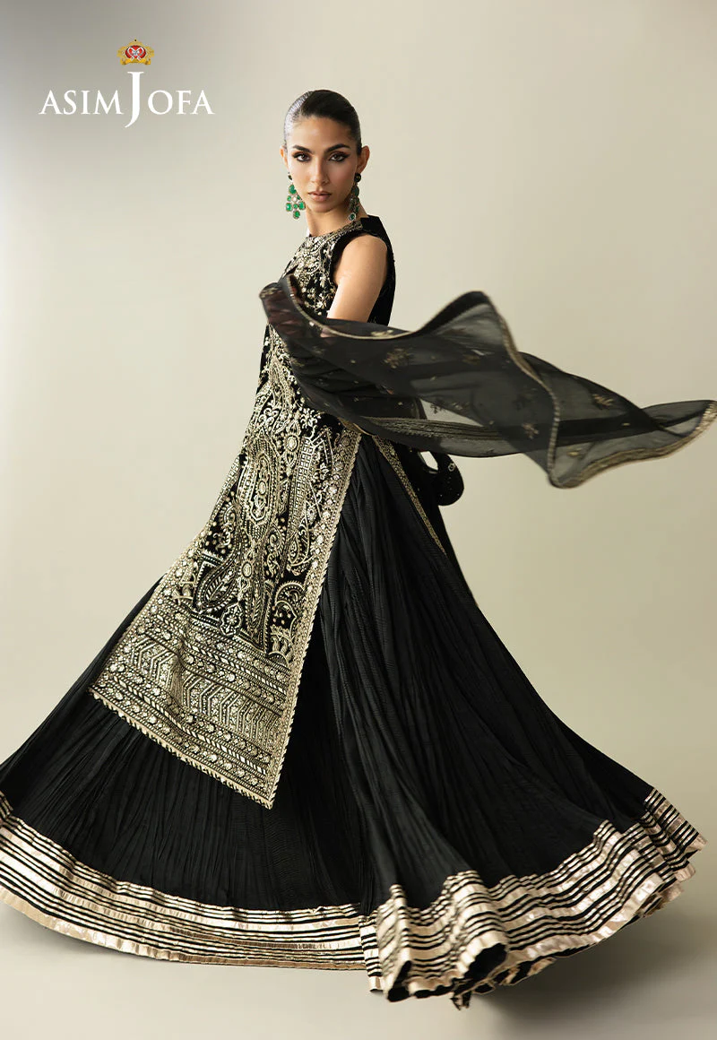 Makhmal By Asim Jofa Unstitched 3 Piece Emb Velvet Suit-AJULM-01 - Image 8