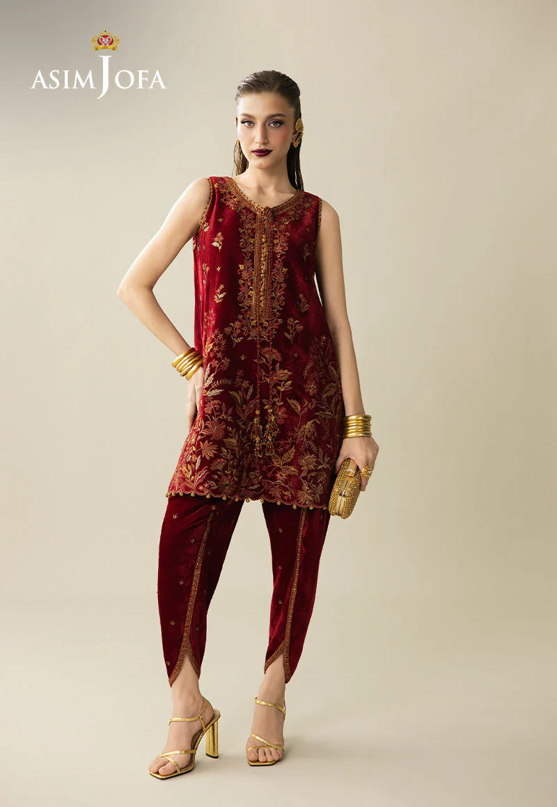Makhmal By Asim Jofa Unstitched 2 Piece Emb Velvet Suit-AJULM-05