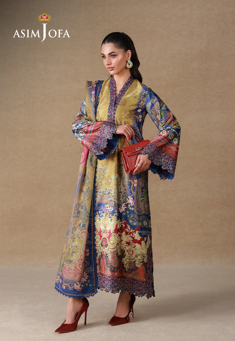 Silk Grandeur By Asim Jofa Unstitched 3 Piece Winter Suit-AJULSC-01 - Image 2