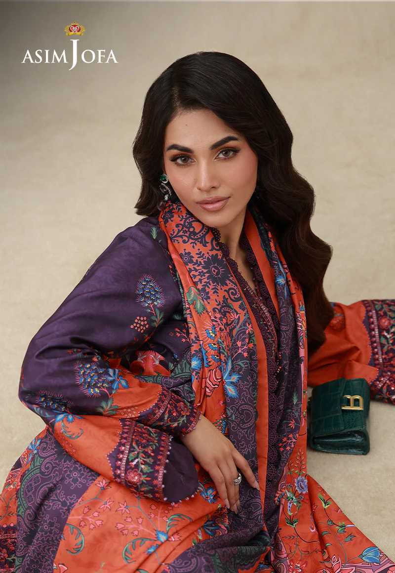 Silk Grandeur By Asim Jofa Unstitched 3 Piece Winter Suit-AJULSC-10 - Image 5