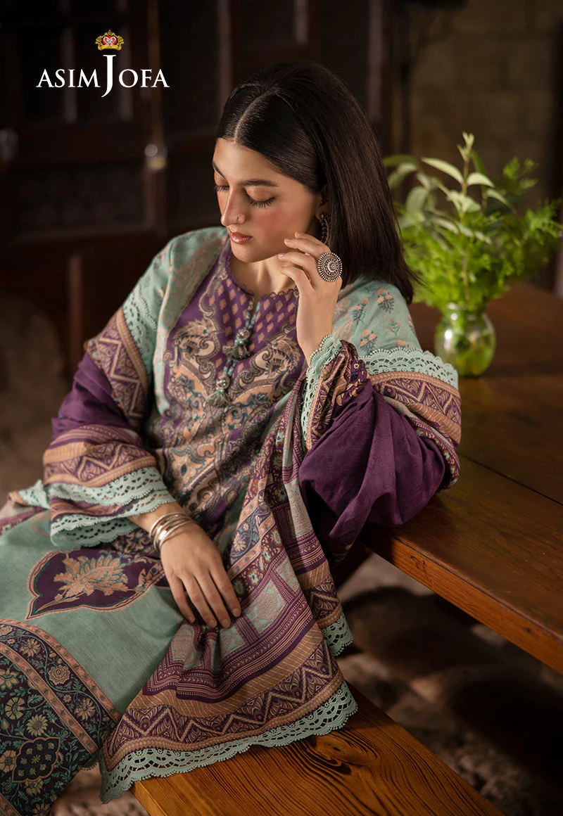 Asim Jofa Designers Limited Edition Ajuwd-57 Printed Khaddar Stitched 3 Pcs - Image 7