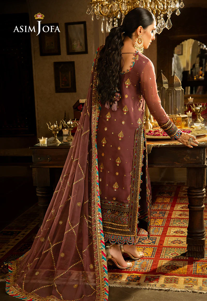 Asim Jofa Velvet Festive Ajvf-02 Embroidered Chiffon 3 Pcs - Image 2