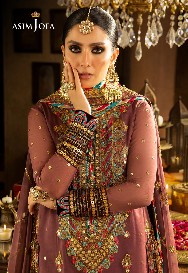 Asim Jofa Velvet Festive Ajvf-02 Embroidered Chiffon 3 Pcs - Image 6