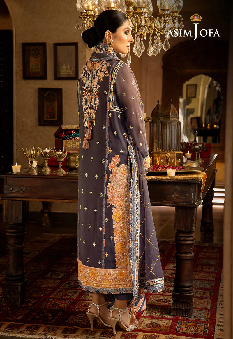 Asim Jofa Velvet Festive Ajvf-04 Embroidered Chiffon 3 Pcs - Image 2