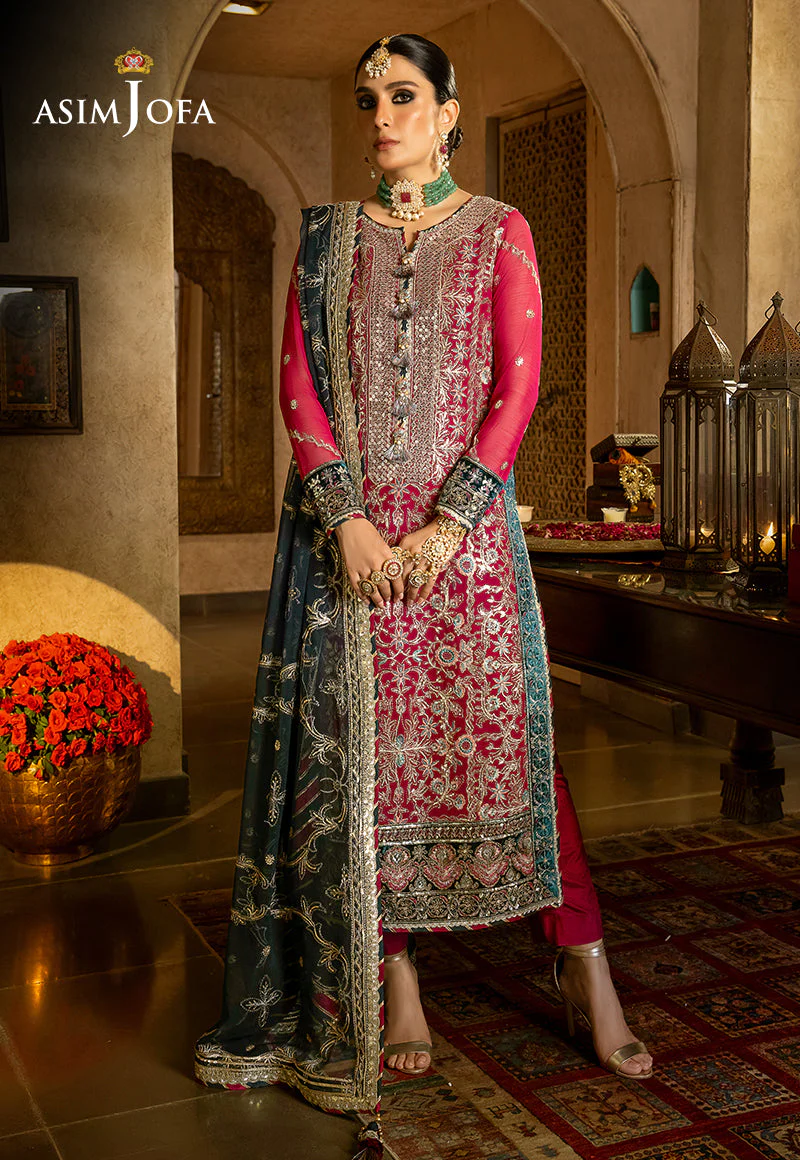 Asim Jofa Velvet Festive Ajvf-06 Embroidered Chiffon 3 Pcs