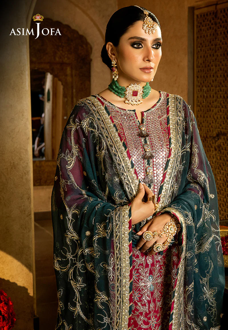 Asim Jofa Velvet Festive Ajvf-06 Embroidered Chiffon 3 Pcs - Image 9
