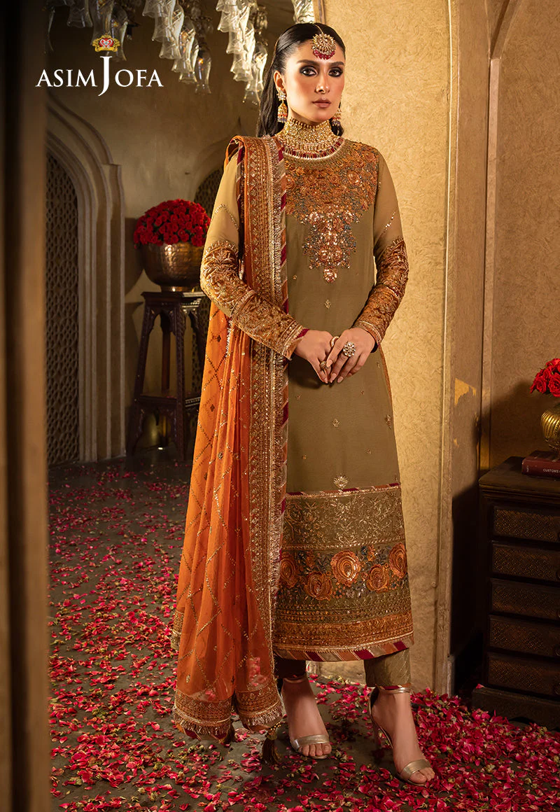 Asim Jofa Velvet Festive Pret Ajvfp-08 Embroidered Chiffon Stitched 3 Pcs