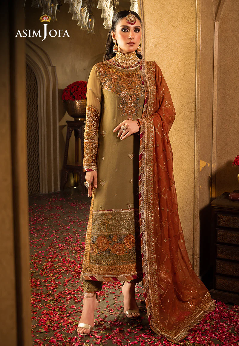 Asim Jofa Velvet Festive Pret Ajvfp-08 Embroidered Chiffon Stitched 3 Pcs - Image 4