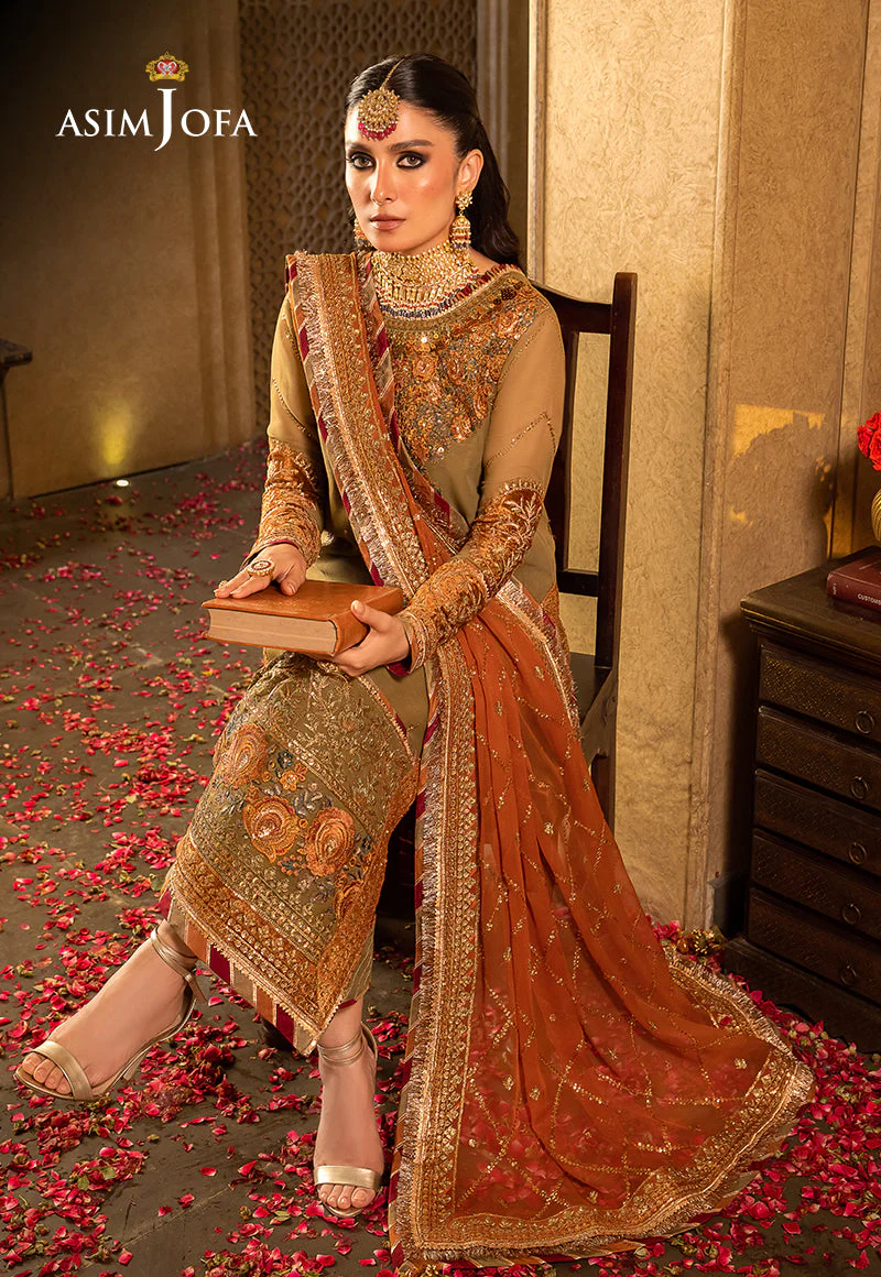 Asim Jofa Velvet Festive Pret Ajvfp-08 Embroidered Chiffon Stitched 3 Pcs - Image 7
