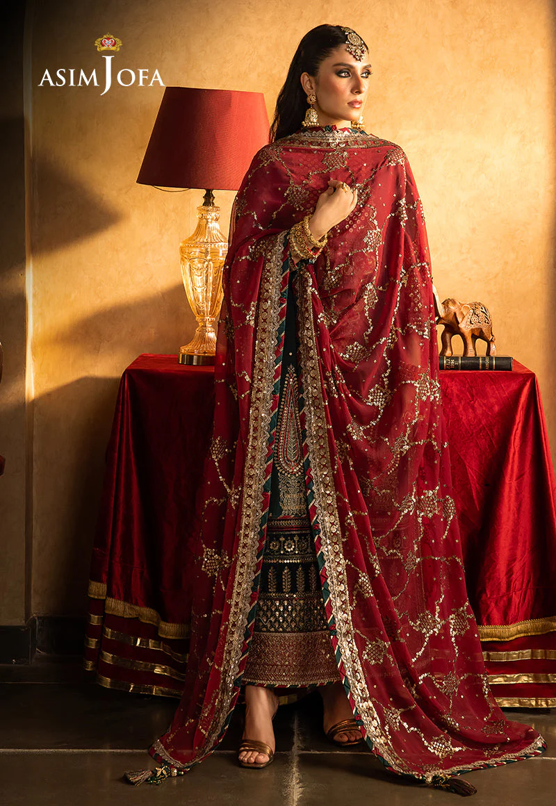 Asim Jofa Velvet Festive Pret Ajvfp-10 Embroidered Chiffon Stitched 3 Pcs - Image 3