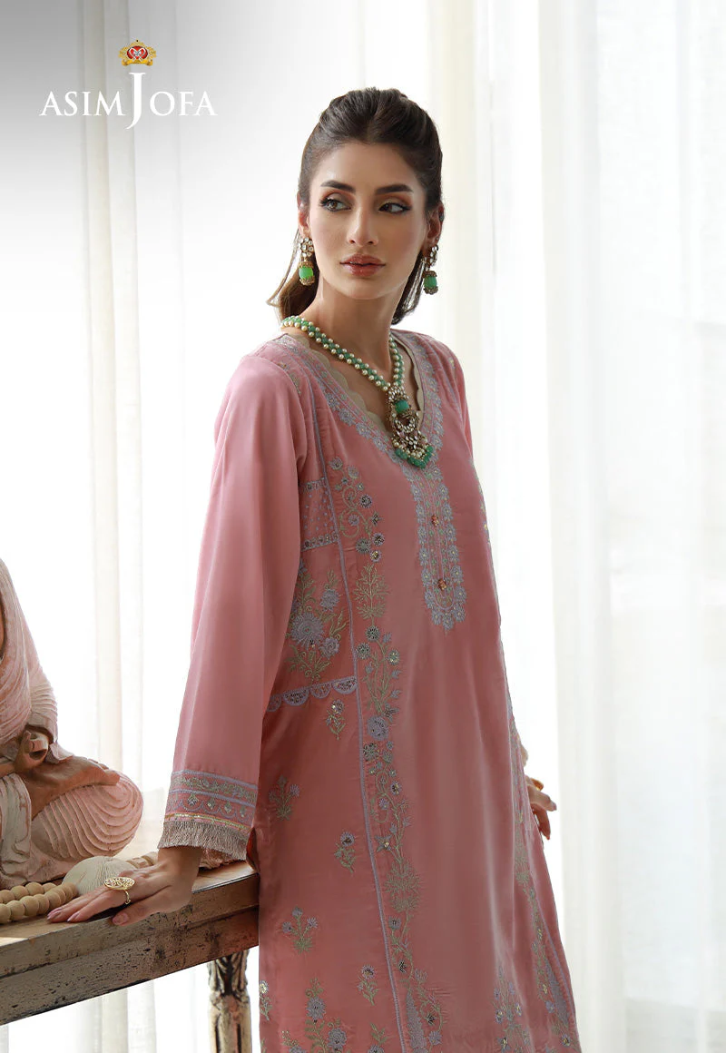 Asim Jofa Velvet Pret 24 Ajvg-12 Embroidered Velvet Stitched 2Pc - Image 4