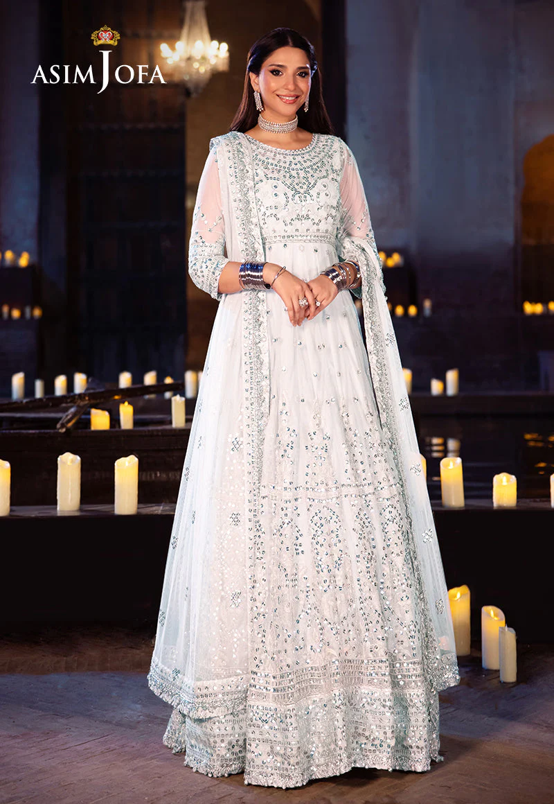 Asim Jofa Designers Limited Edition Ajyvd-03 Embroidered Net Stitched 3 Pcs