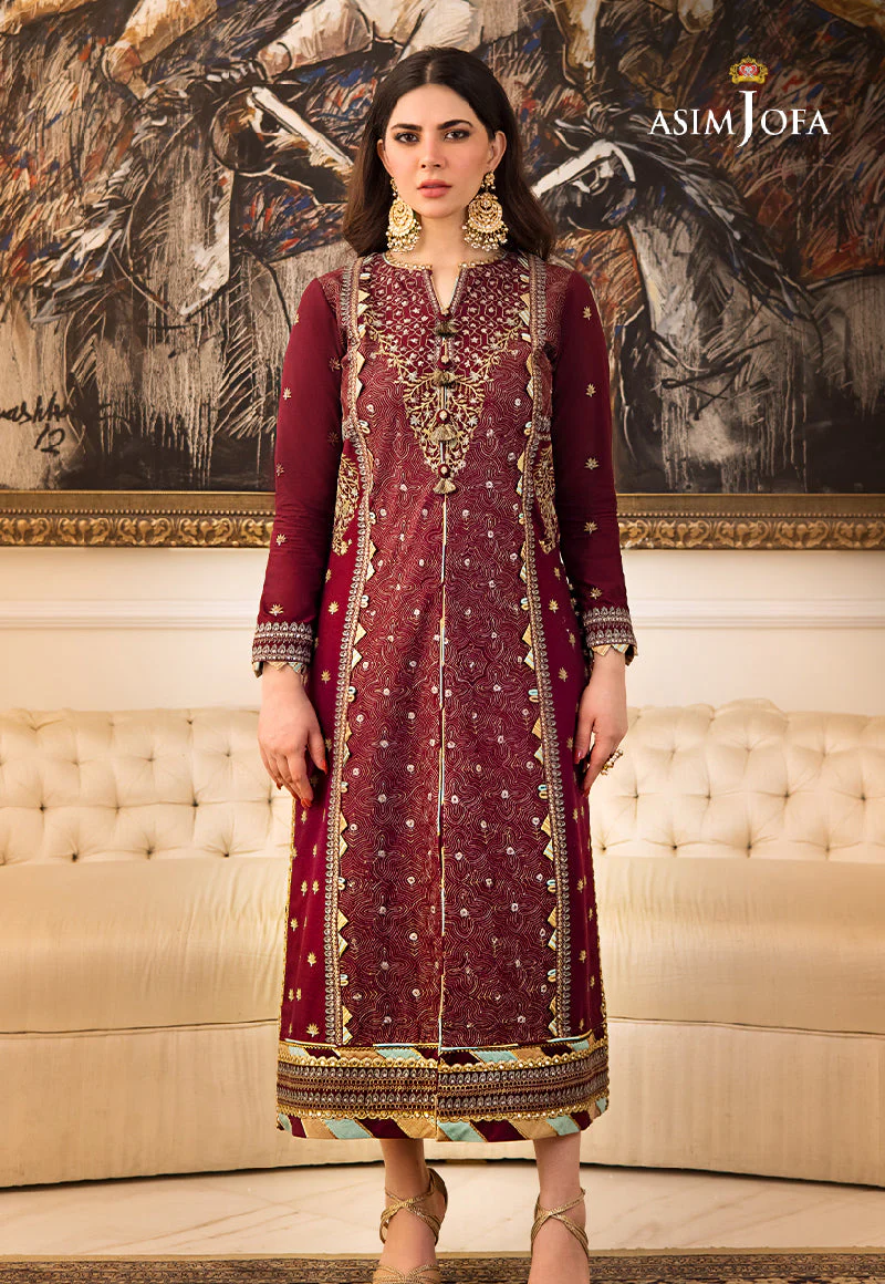 Asim Jofa Designers Limited Edition Ajzsd-10 Embroidered Poly Cotton 2 Pcs - Image 8