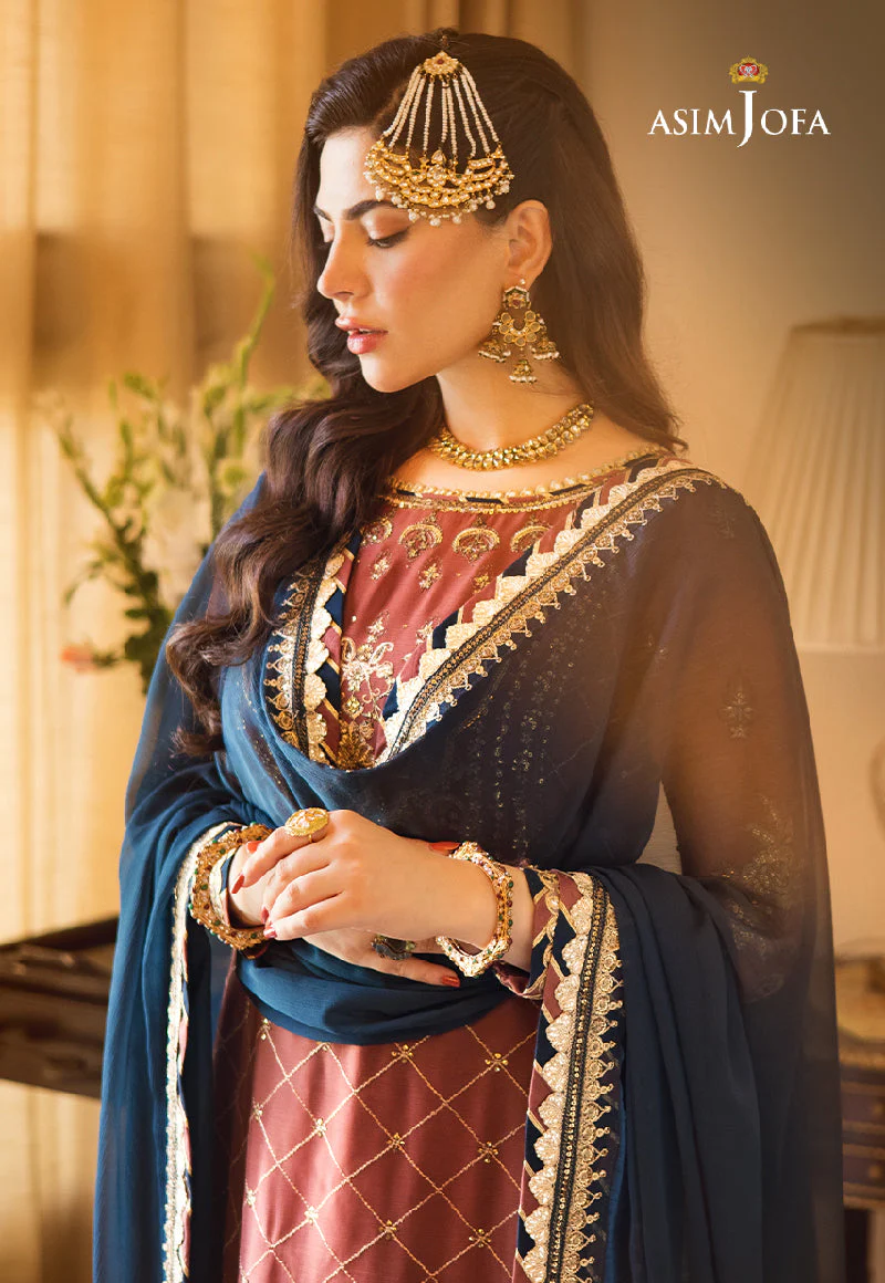 Asim Jofa Designers Limited Edition Ajzsd-29-Xs Embroidered Chiffon 3 Pcs - Image 3