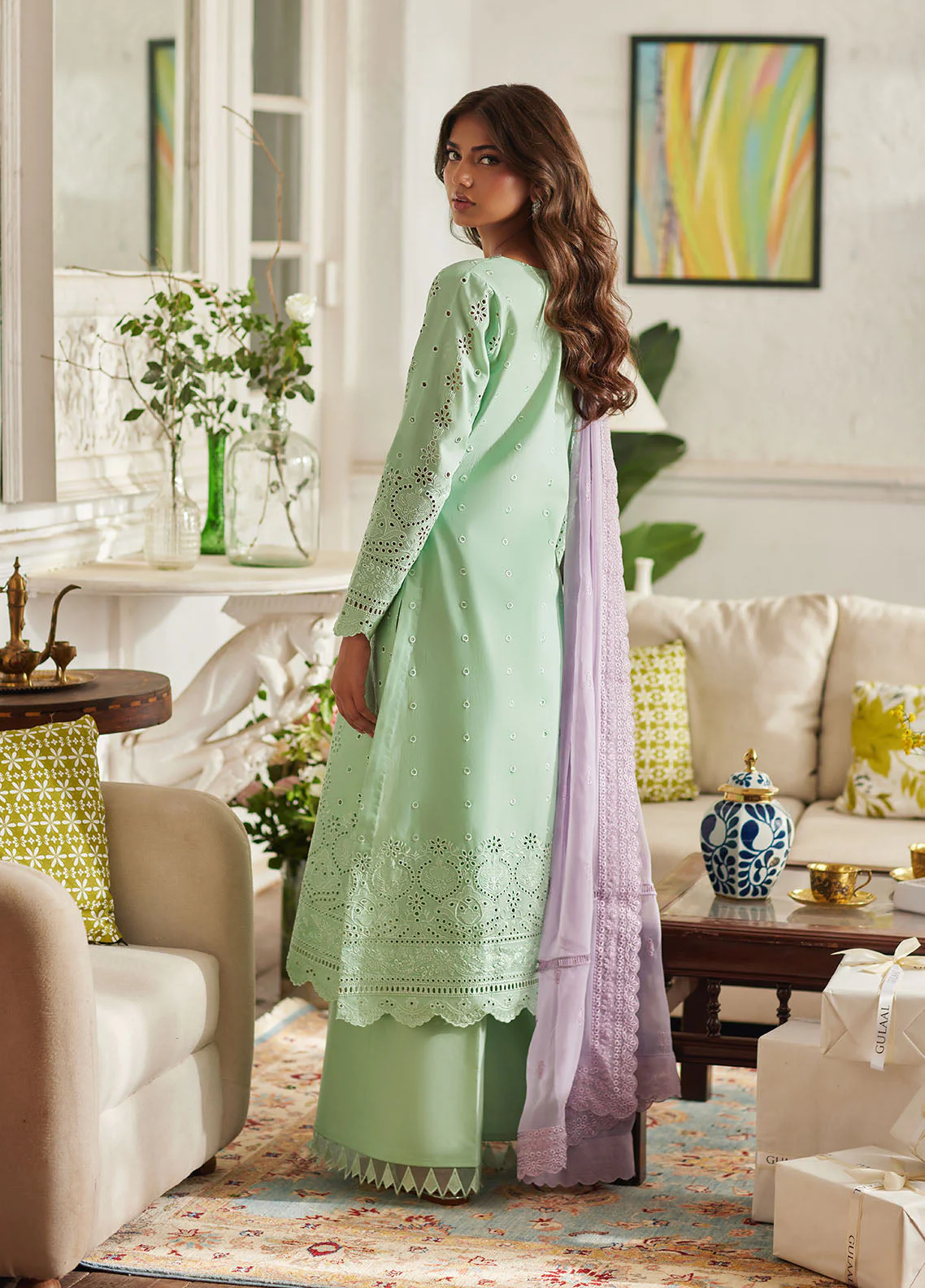 Lumiere By Gulaal Unstitched 3 Piece Chikankari Lawn Suit-Alira - Image 5