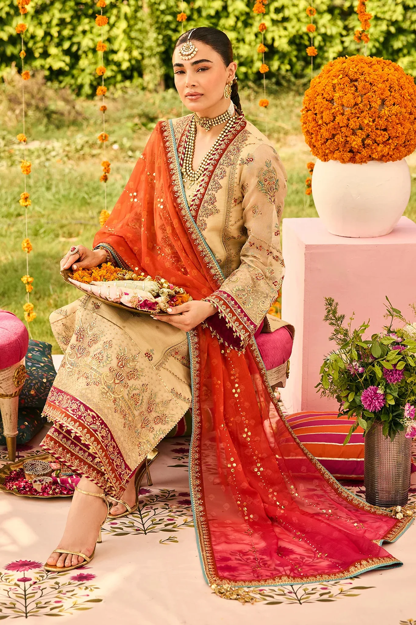 Shehnai By Alizeh Unstitched 3 Piece Festive Formals Colection'2025-Af-Zn-2219-Dilruba - Image 3