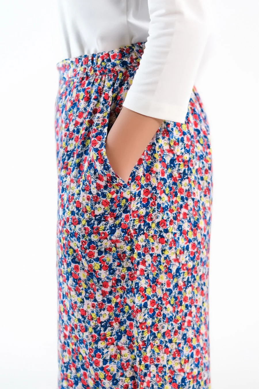 Sprinkles Stitched 1 Piece Summer Bottoms Women Suit-Allover Floral Wide Leg Pant - Image 5