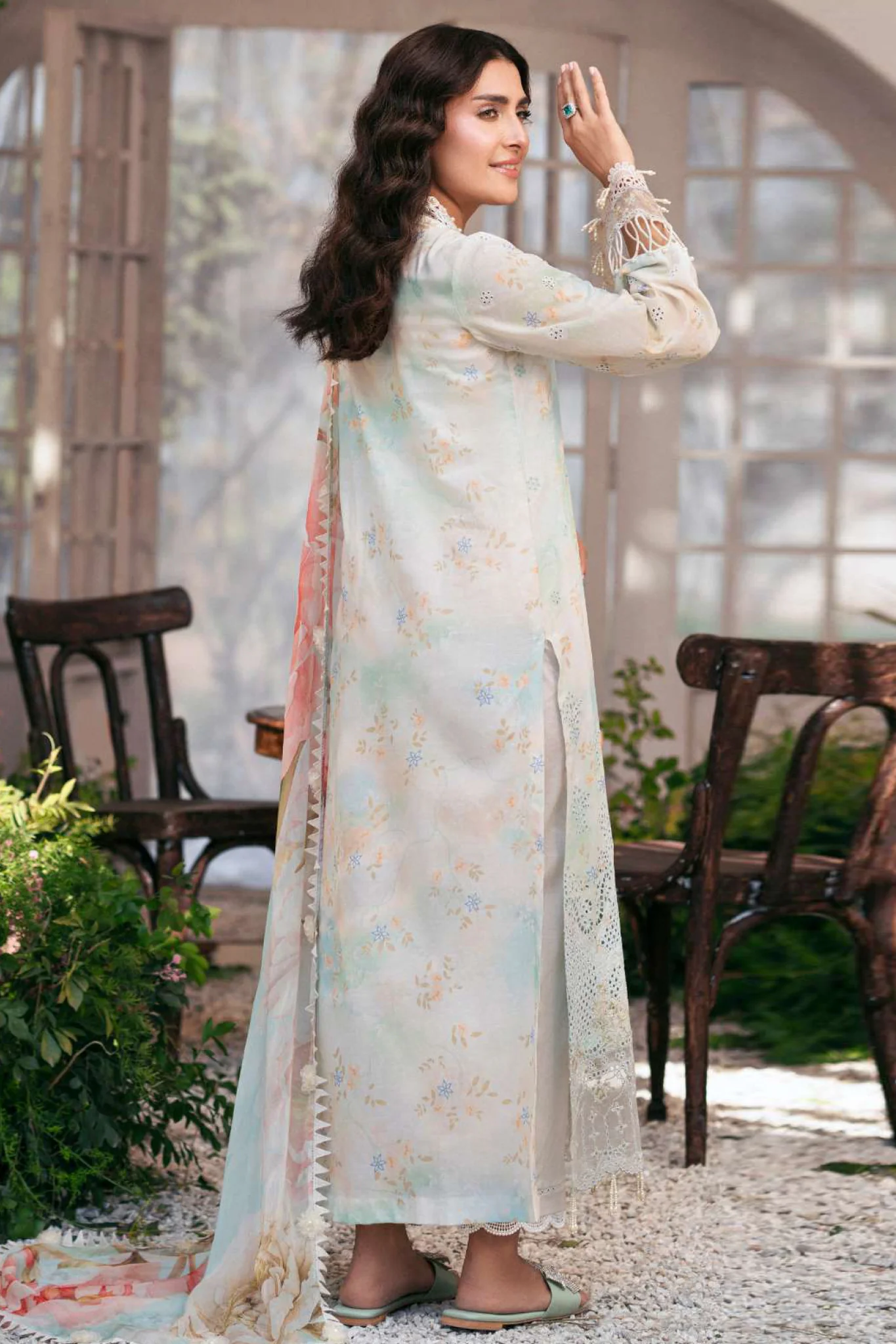 Amal By Motifz Unstitched 3 Piece Emb Lawn Eid Suit-5423-Daisy - Image 3