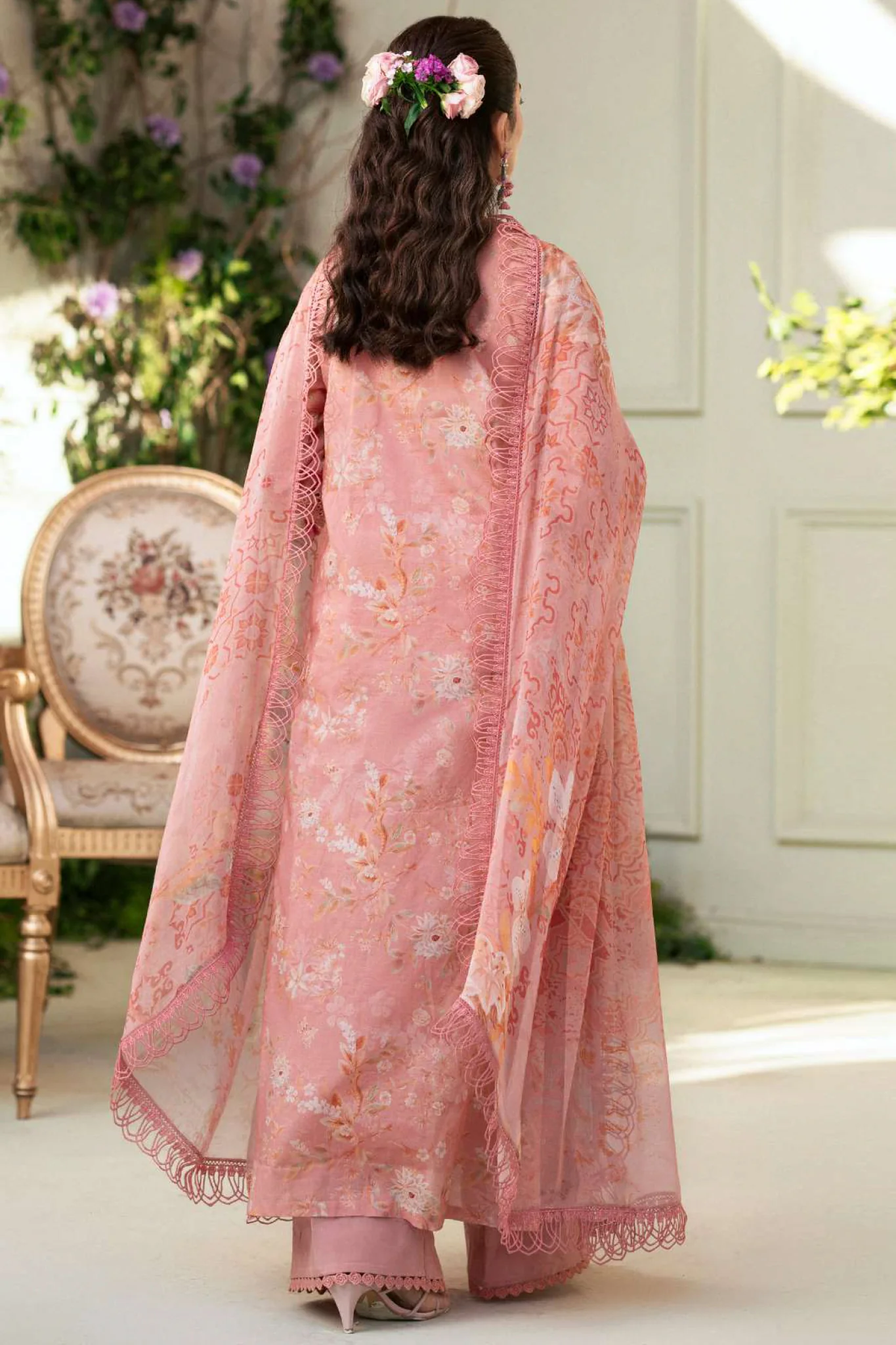 Amal By Motifz Unstitched 3 Piece Emb Lawn Eid Suit-5427-Lotus - Image 3